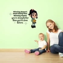 Winning Vanellope Ralph Life Quote Cartoon Quotes Decors Wall Sticker Art Design Decal for Girls Boys Kids Room Bedroom Nursery Kindergarten Home Decor Stickers Wall Art Vinyl Decoration (35x40 inch)