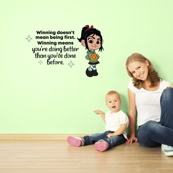 Winning Vanellope Ralph Life Quote Cartoon Quotes Decors Wall Sticker Art Design Decal for Girls Boys Kids Room Bedroom Nursery Kindergarten Home Decor Stickers Wall Art Vinyl Decoration (27x30 inch)