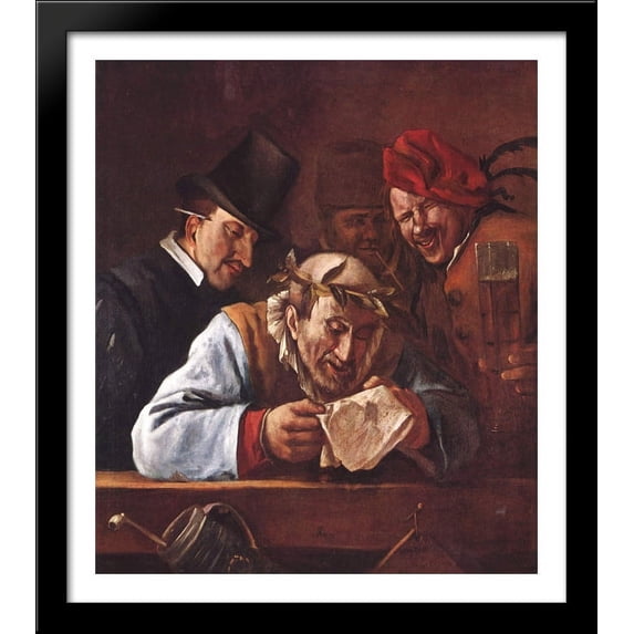 Winning speaker 28x32 Large Black Wood Framed Print Art by Jan Steen