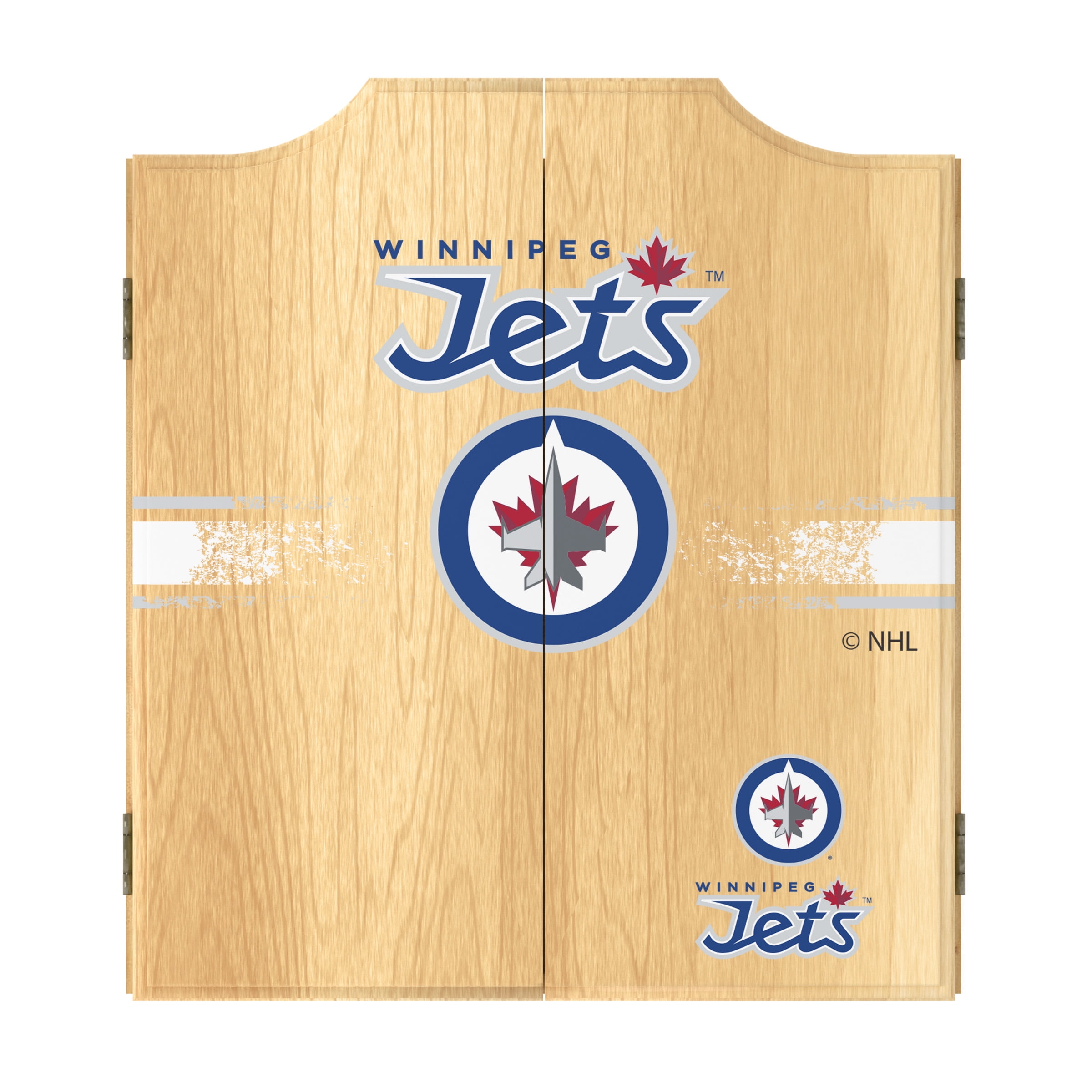 Winnipeg Jets Logo Dart Board Set with 6 Steel Tip Darts
