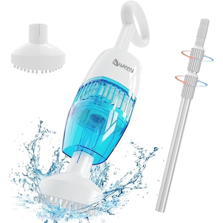 Winny Handheld Pool Vacuum, Cordless Pool Vacuum with 60 Mins Runtime, Rechargeable Pool Cleaner Ideal for Spas/Hot Tubs/Small Pools