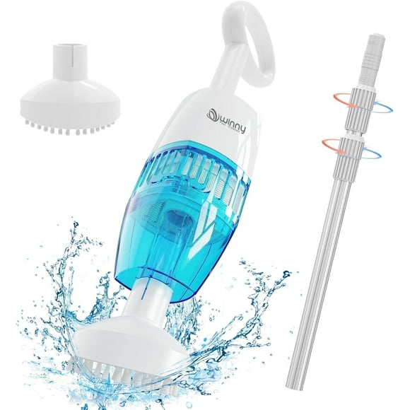 Winny Handheld Pool Vacuum, Cordless Pool Vacuum with 60 Mins Runtime, Rechargeable Pool Cleaner Ideal for Spas/Hot Tubs/Small Pools