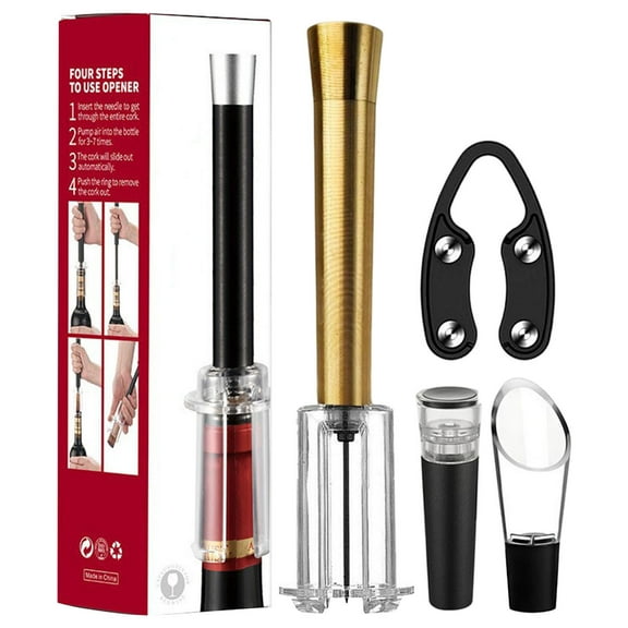 Wino on the Go Holiday Gift Set, Air Pressure Wine Opener Set, Portable Wine Bottle Opener, Wino on the Go Wine Opener with Foil Cutter for Christmas Gifts
