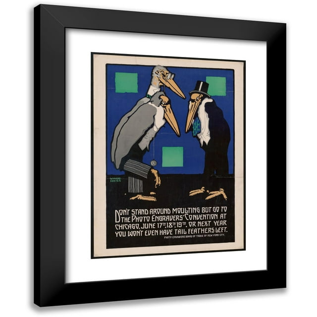 Winold Reiss 11x14 Black Modern Framed Museum Art Print Titled