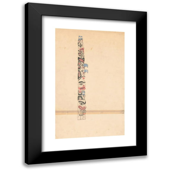 Winold Reiss 12x18 Black Modern Framed Museum Art Print Titled - Design for Totem Pole (1910)