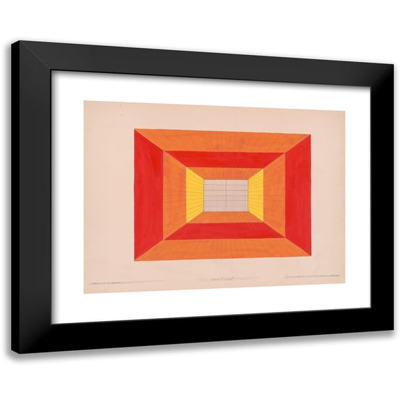 Winold Reiss 14x11 Black Modern Framed Museum Art Print Titled - Design for Unidentified Restaurant, Possibly Dunhall's Restaurant, New York, Ny. (1944)