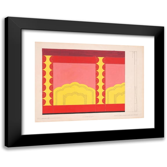 Winold Reiss 14x11 Black Modern Framed Museum Art Print Titled - Design for Unidentified Restaurant, Possibly Dunhall's Restaurant, New York, Ny. (1944)