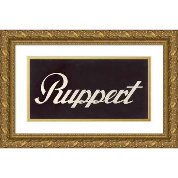 Winold Reiss 14x9 Gold Ornate Wood Frame and Double Matted Museum Art Print Titled - Stylized Logo for Ruppert Beer (1935)