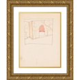 thumbnail image 1 of Winold Reiss 15x18 Gold Ornate Wood Frame and Double Matted Museum Art Print Titled - Design Drawings for Miscellaneous Interiors, Some Possibly Related to the Hotel St. George, New York, Ny, 1 of 4
