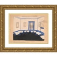 thumbnail image 1 of Winold Reiss 18x14 Gold Ornate Wood Frame and Double Matted Museum Art Print Titled - Interior Perspective Studies for Restaurant Crillon, 15 East 48th Street, New York, Ny.) (Interior Persp, 1 of 4