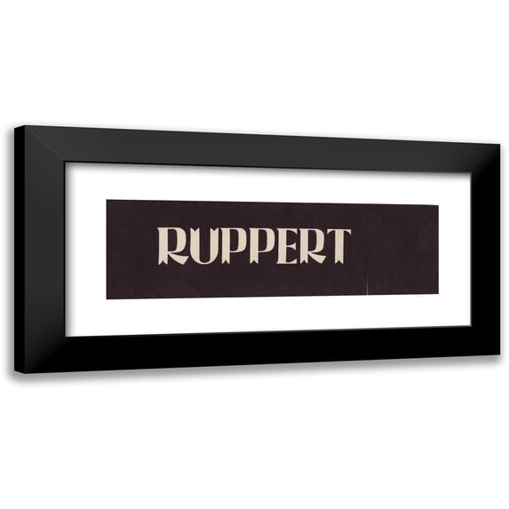 Winold Reiss 18x8 Black Modern Framed Museum Art Print Titled - Stylized Logo for Ruppert Beer (1935)