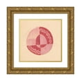 thumbnail image 1 of Winold Reiss 21x20 Gold Ornate Framed and Double Matted Museum Art Print Titled - Miscellaneous Small Sketches for Inlaid Table Tops.) (Design with Red and Pink Circular Motif (1930), 1 of 4