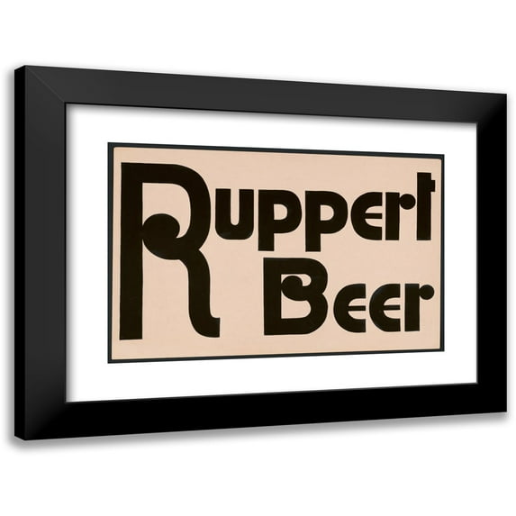 Winold Reiss 24x17 Black Modern Framed Museum Art Print Titled - Typographical Studies for Ruppert Beer (1935)