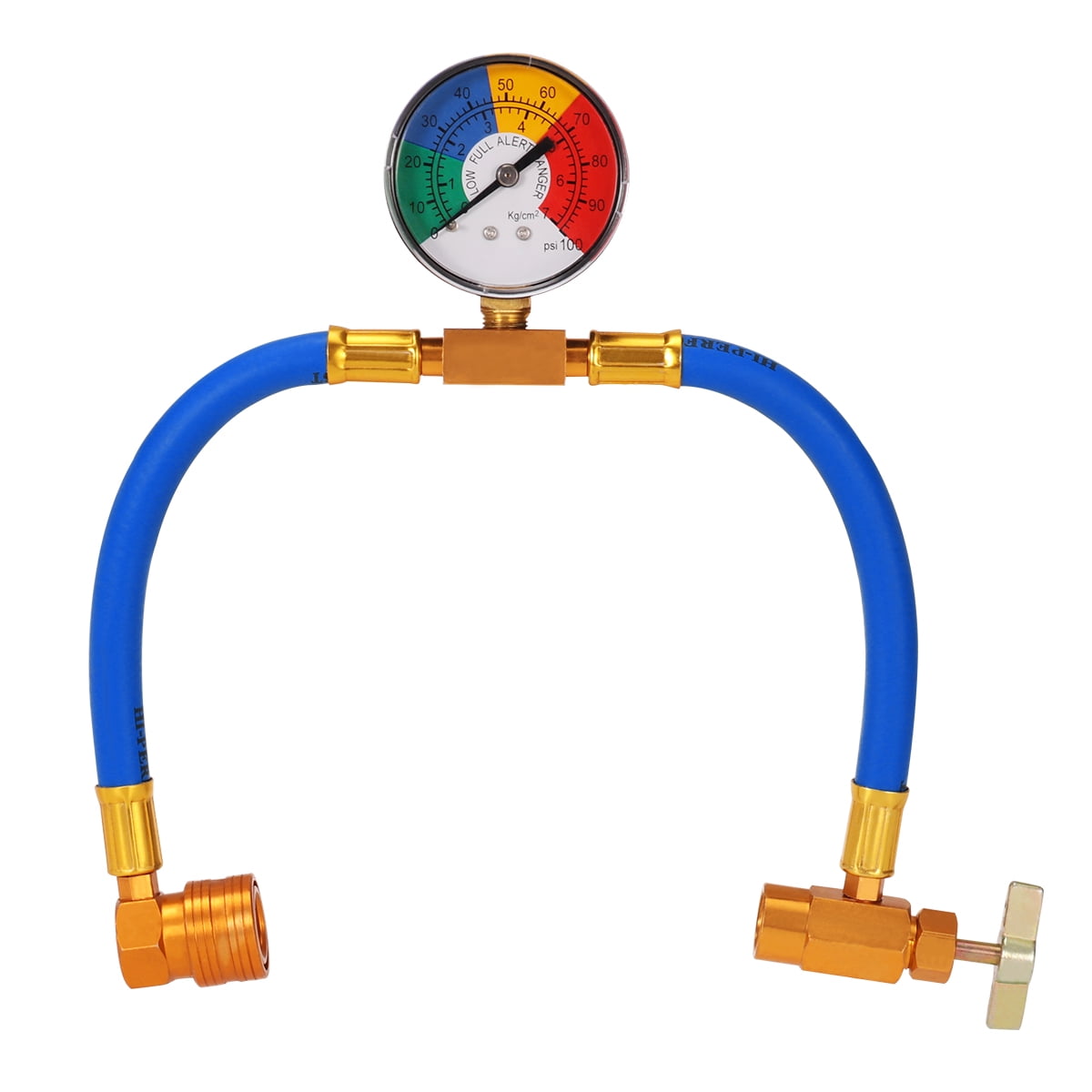 Winomo Refrigerant Charging Hose with Gaugef or Automotive Air Conditioning, Metal/Plastic