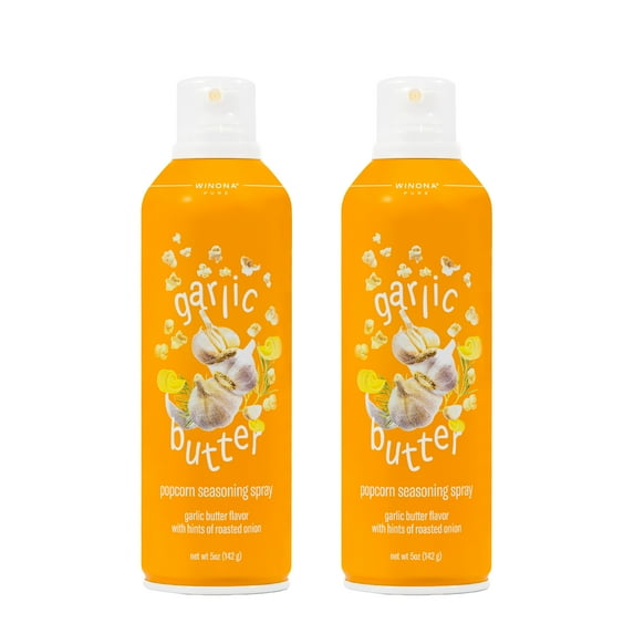 Winona Pure Popcorn Butter Spray - Garlic Butter Flavor - 5 oz Bottle, 2 Pack