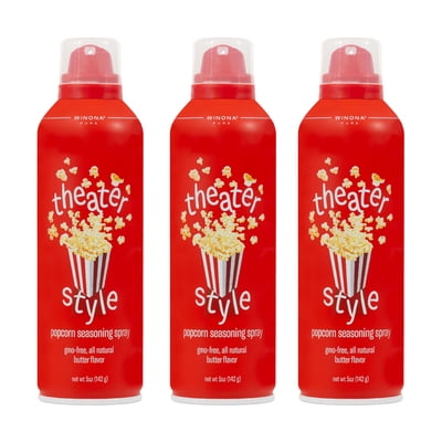 Winona Pure Popcorn Butter Spray - Movie Theater Butter Flavor Spray - Butter Seasoning Spray for Popcorn, Chicken, Baked Potatoes, Vegetables & More - 5 oz Bottle - 3 Pack