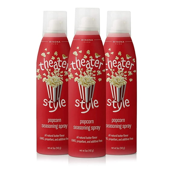 Winona Pure Popcorn Butter, Theater Style 5 Ounce (3-Pack) | DeliciousPopcorn Spray with 0 Calories per Serving, Perfect for Popcorn Lovers