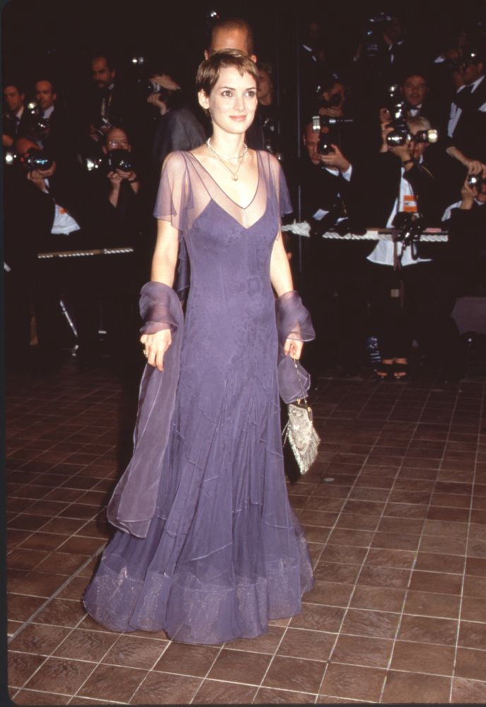 winona ryder purple dress Winona Ryder In Purple And Sheer Gown At Cannes Film Festival Photo Print  (16 x 20) - Item # CPA3507