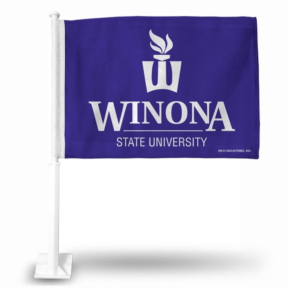 Winona State NCAA Warriors 14x19 Double Sided Window Mount Car Flag