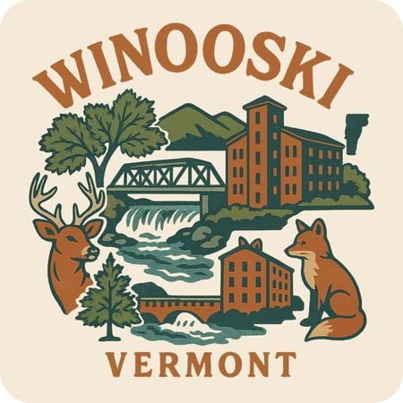 Winooski Vermont Keepsakes Souvenir Vinyl Sticker – Destination Travel Keepsake Collectible (3-Inches Wide)