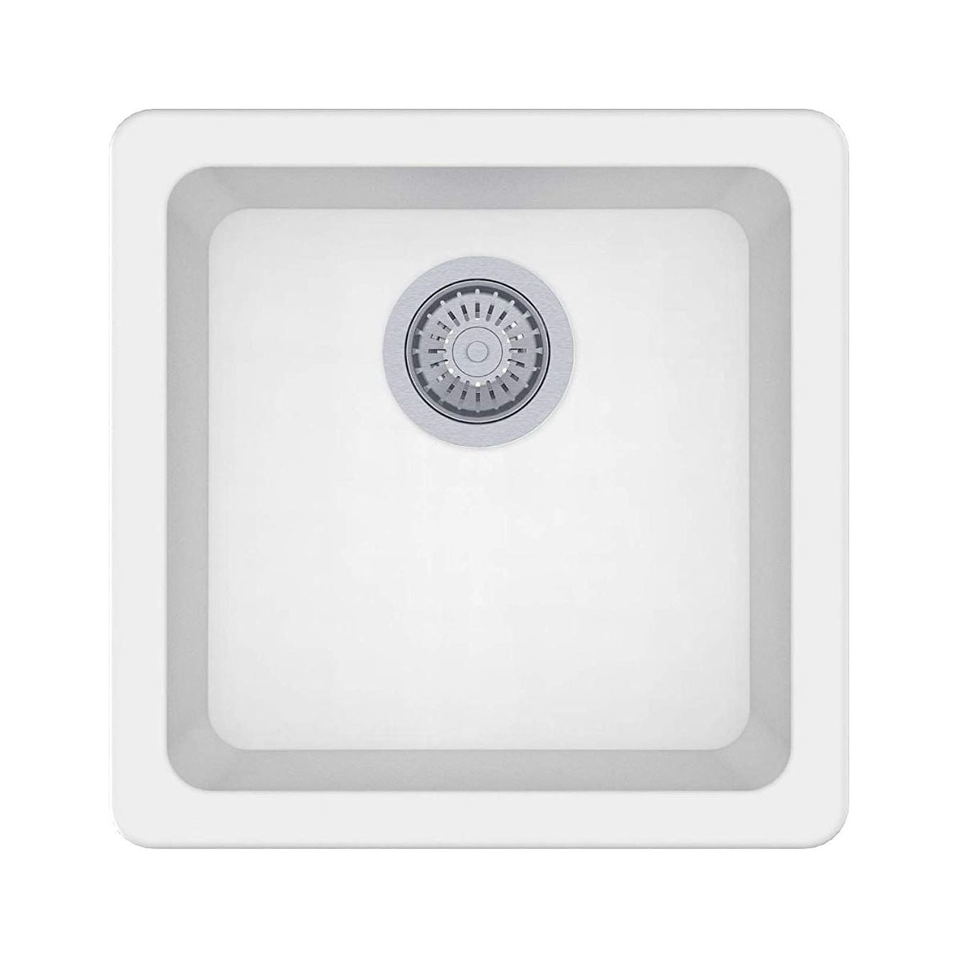 White Granite Quartz Single Bowl Dual Mount Bar Sink