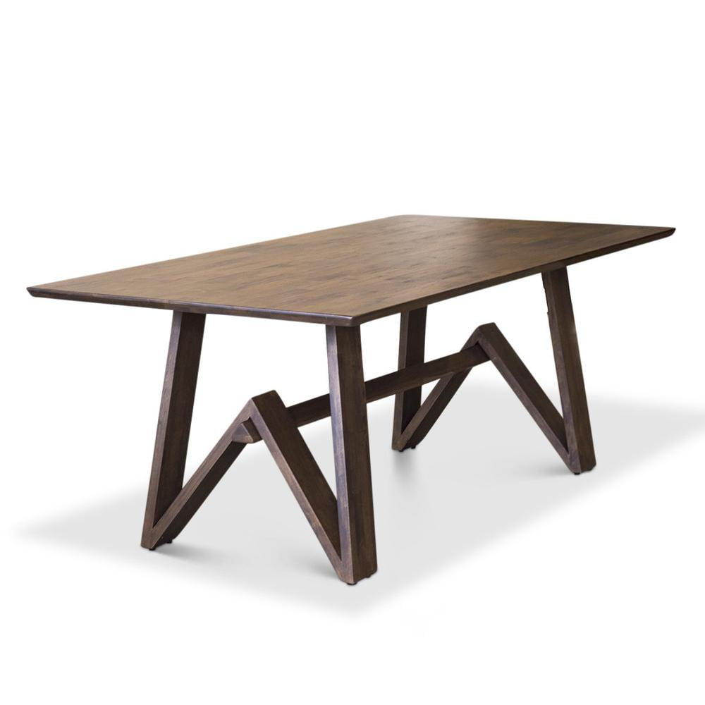 Winry Mid Century Modern Style Solid Wood Walnut 78" Rectangular Dining ...