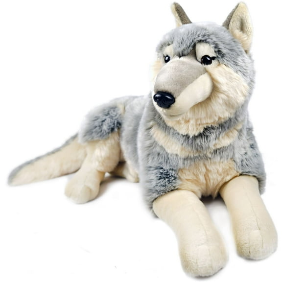 Winry The Wolf - 27 Inch (Not Including Tail Measurement) Stuffed Animal Plush Dog - by TigerHart Toys