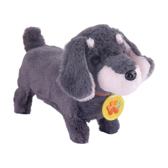 Winsafor Cute Stuffed Animals Plush Toy Talking Walking Plush Dog Toy with Tail Wagging, Realistic Soft Plushie Gift for Kids & Girls