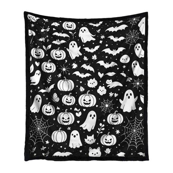 Winsafor Halloween DIY Coloring Blanket for Kids - Large 59x79 Inch Art Craft with Markers Crayons, Creative Paint Your Own Throw Mat for Toddlers Activities Drawing Toy,G