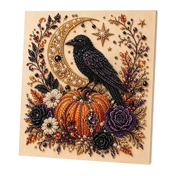 Winsafor Halloween DIY Pearl Art Craft - Beaded Mosaic Picture Making Set for Halloween Party Decorations, Indoor Tabletop Home Decor and Favors,D