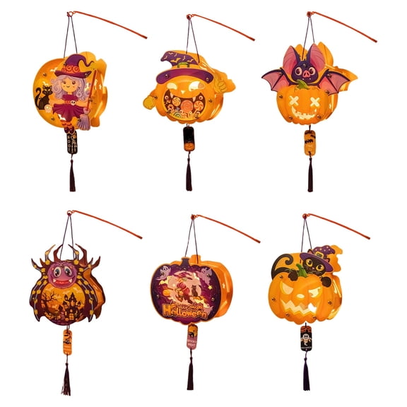 Winsafor Halloween Pumpkin Projection Lantern Kids - Handheld Projector with Batteries, Halloween Party Decorations, Kids Trick-or-Treat, Indoor Halloween Lights,C