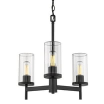 Golden Lighting Winslett 3-light Chandelier in Matte Black