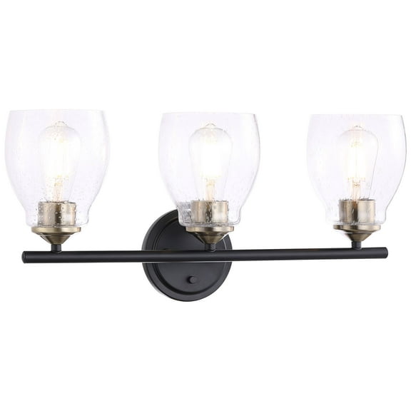Winsley 3-Light Bathroom Vanity Light in Coal and Stained Brass