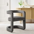 thumbnail image 1 of Winslow Barrel Performance Velvet Dining Chair in Storm Gray, 1 of 10