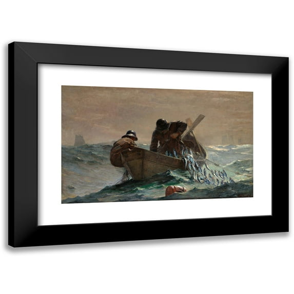 Winslow Homer 14x11 Black Modern Framed Museum Art Print Titled - The Herring Net (1885)