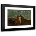 thumbnail image 1 of Winslow Homer 14x11 Black Modern Framed Museum Art Print Titled - Two Girls with Sunbonnets in a Field (1878), 1 of 5