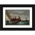 thumbnail image 1 of Winslow Homer 14x11 Black Ornate Wood Framed Double Matted Museum Art Print Titled: Breezing Up (A Fair Wind) (1873-1876), 1 of 5
