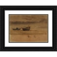 thumbnail image 1 of Winslow Homer 14x11 Black Ornate Wood Framed Double Matted Museum Art Print Titled: Stern View of Two Rowboats, England (1881-1882), 1 of 5