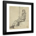 thumbnail image 1 of Winslow Homer 15x17 Black Modern Framed Museum Art Print Titled - Girl Seated on a Porch Step (1879), 1 of 5