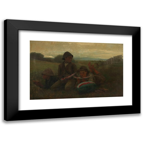 Winslow Homer 18x13 Black Modern Framed Museum Art Print Titled - The Watermelon Boys (1876)