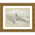 thumbnail image 1 of Winslow Homer 18x14 Gold Ornate Wood Frame and Double Matted Museum Art Print Titled - Boy with a Stick (1879), 1 of 4