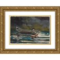 thumbnail image 1 of Winslow Homer 18x14 Gold Ornate Wood Frame and Double Matted Museum Art Print Titled - Sketch for ‘Hound and Hunter’ (1891-1892), 1 of 4