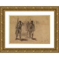 thumbnail image 1 of Winslow Homer 18x14 Gold Ornate Wood Frame and Double Matted Museum Art Print Titled - Soldiers Drilling (ca 1864), 1 of 4