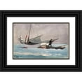 thumbnail image 1 of Winslow Homer 24x17 Black Ornate Framed Double Matted Museum Art Print Titled: Stowing Sail (1903), 1 of 5