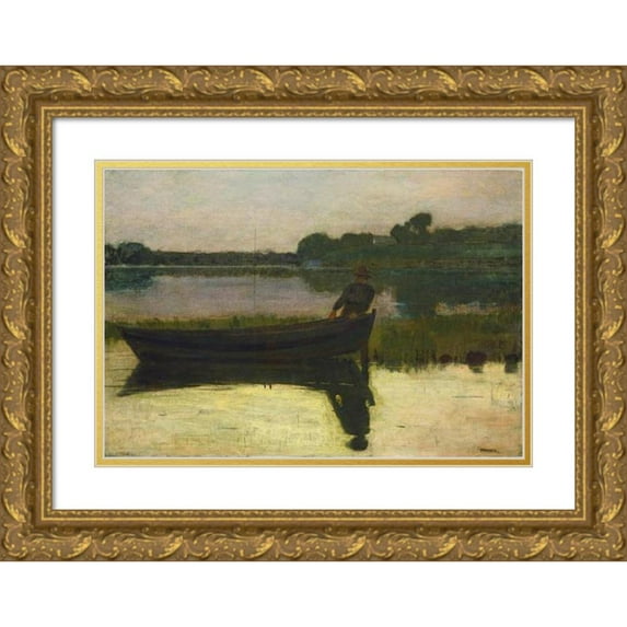 Winslow Homer 24x18 Gold Ornate Framed and Double Matted Museum Art Print Titled - Sunset (C. 1875)