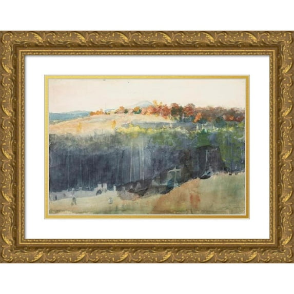 Winslow Homer 24x18 Gold Ornate Framed and Double Matted Museum Art Print Titled - Valley and Hillside (1889)
