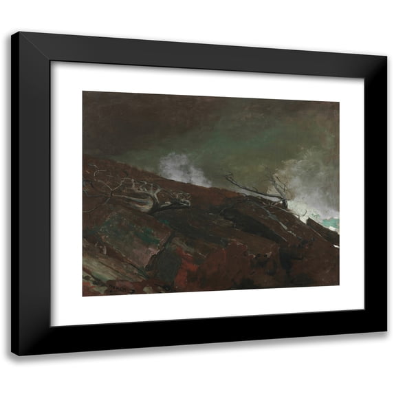 Winslow Homer 24x20 Black Modern Framed Museum Art Print Titled - Coast of Maine (1893)