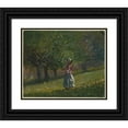 thumbnail image 1 of Winslow Homer 24x20 Black Ornate Framed Double Matted Museum Art Print Titled: Girl with Hay Rake (1878), 1 of 5