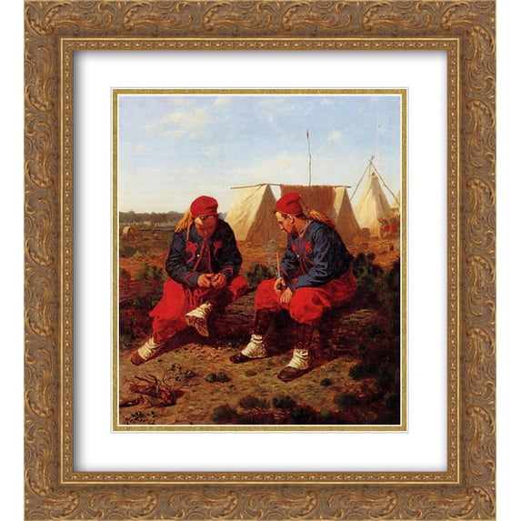 Winslow Homer 2x Matted 20x22 Gold Ornate Framed Art Print 'The Brierwood Pipe'