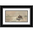 thumbnail image 1 of Winslow Homer 2x Matted 24x16 Black Ornate Framed Art Print 'Bass Fishing, Florida', 1 of 2